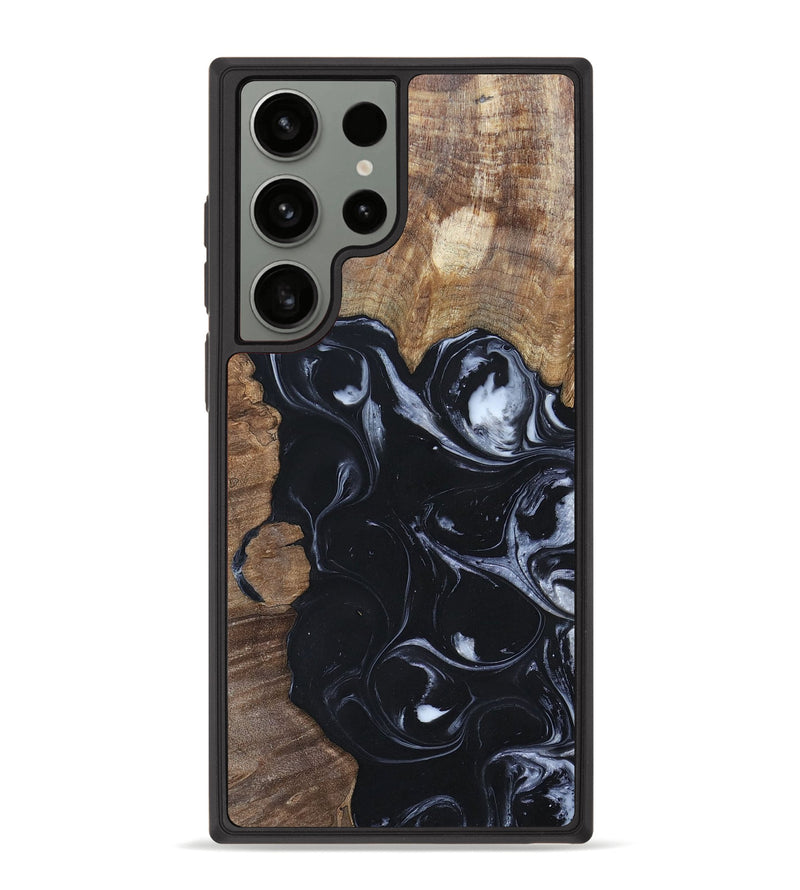 Galaxy S23 Ultra Wood+Resin Phone Case - Ismael (Black & White, 695875)