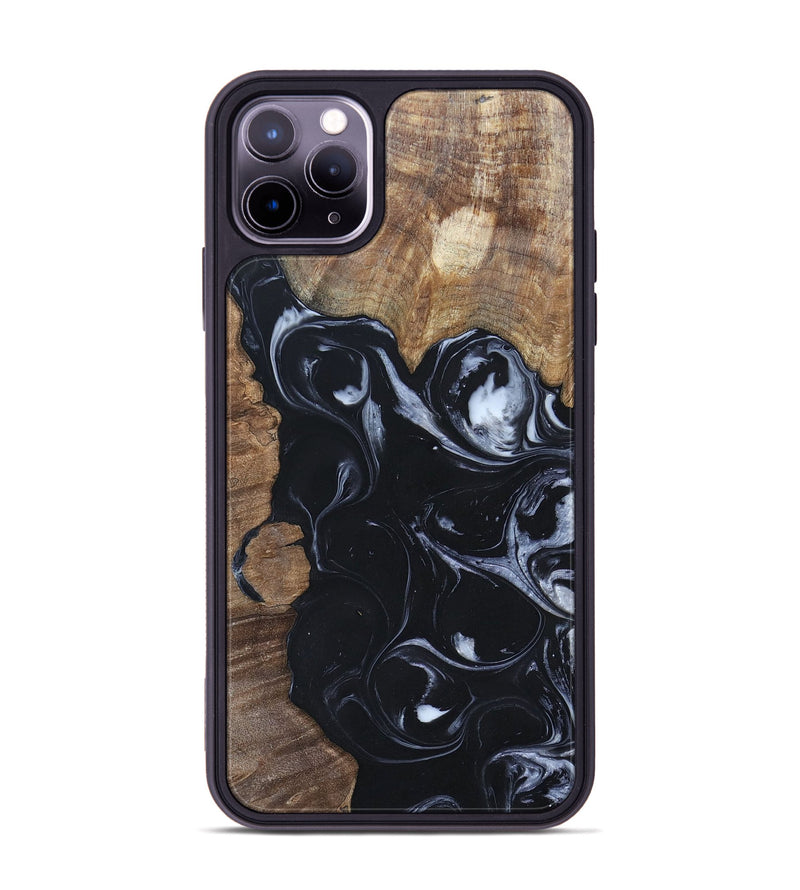 iPhone 11 Pro Max Wood+Resin Phone Case - Ismael (Black & White, 695875)