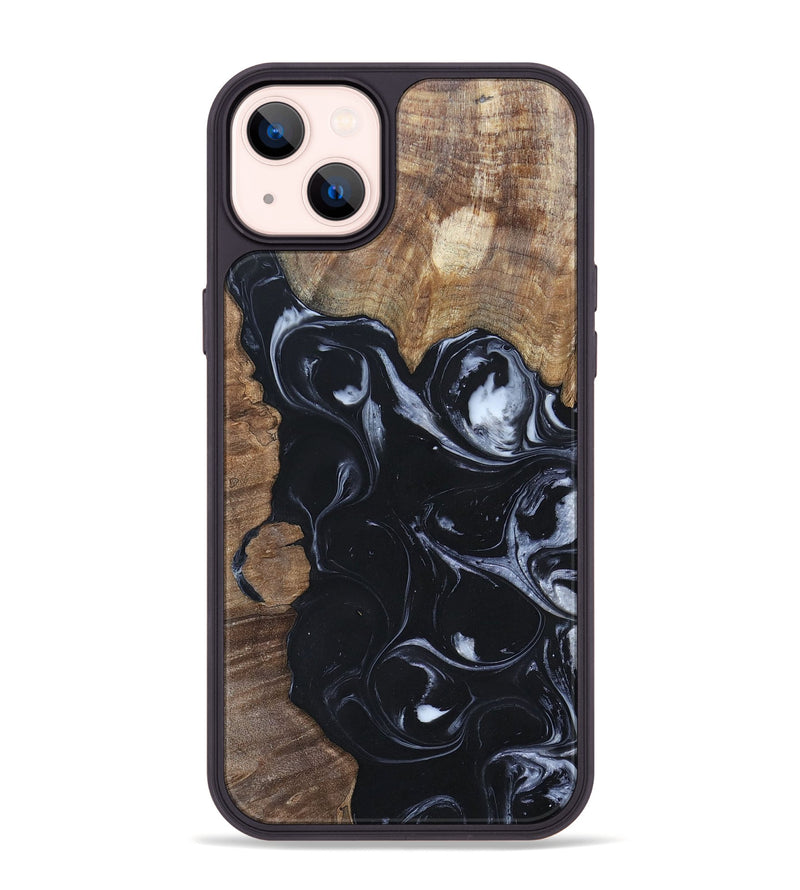 iPhone 14 Plus Wood+Resin Phone Case - Ismael (Black & White, 695875)
