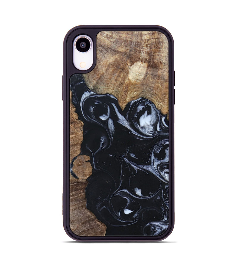 iPhone Xr Wood+Resin Phone Case - Ismael (Black & White, 695875)