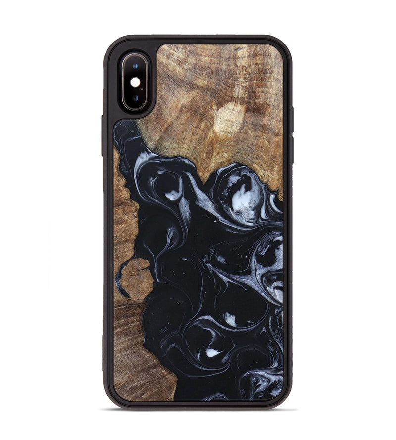 iPhone Xs Max Wood+Resin Phone Case - Ismael (Black & White, 695875)
