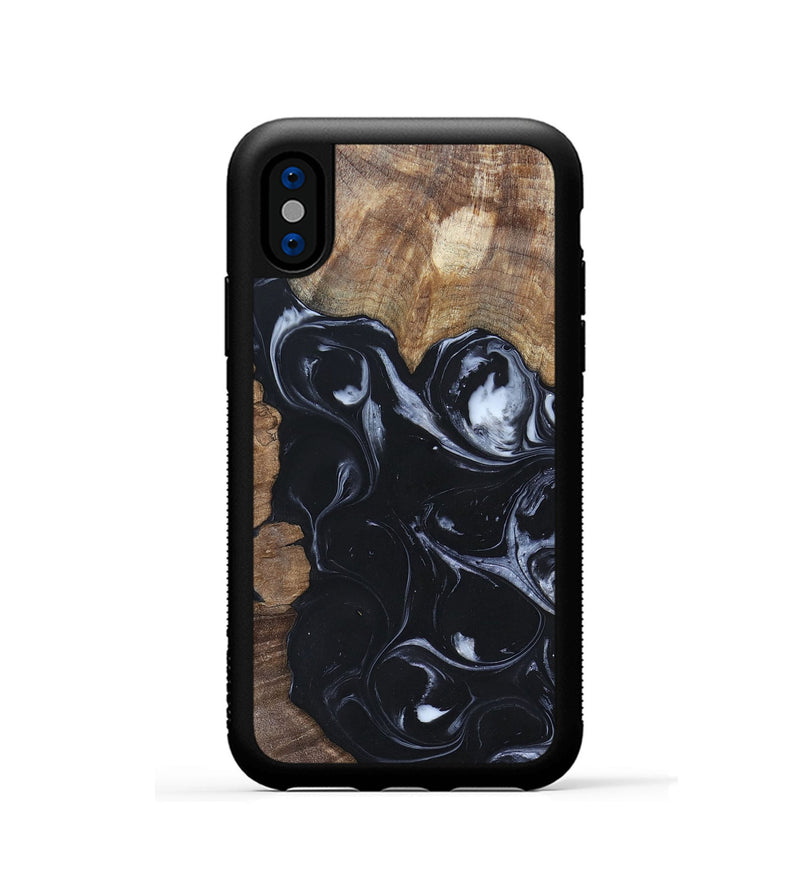 iPhone Xs Wood+Resin Phone Case - Ismael (Black & White, 695875)
