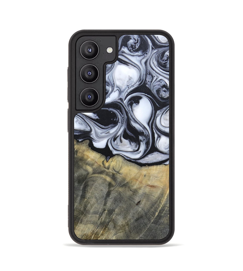 Galaxy S23 Wood+Resin Phone Case - Lonnie (Black & White, 695880)
