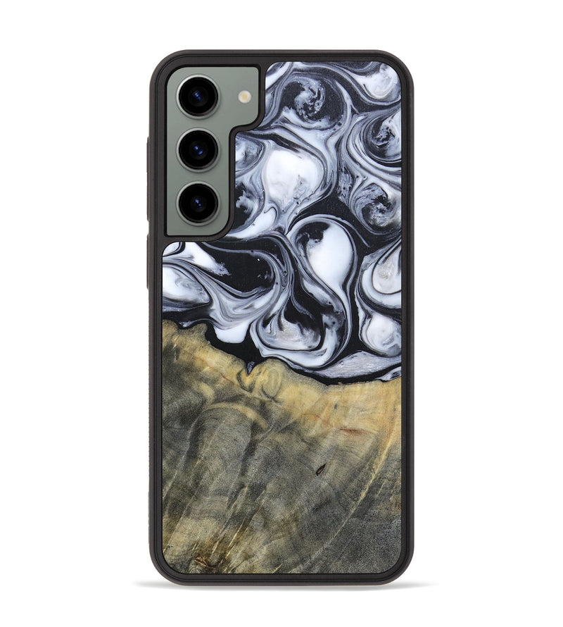 Galaxy S23 Plus Wood+Resin Phone Case - Lonnie (Black & White, 695880)