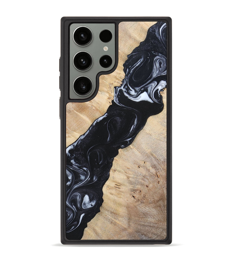 Galaxy S23 Ultra Wood+Resin Phone Case - Lorraine (Black & White, 695883)
