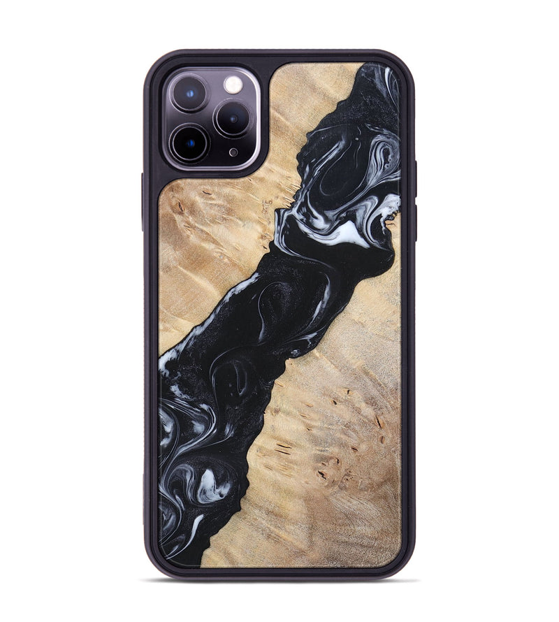 iPhone 11 Pro Max Wood+Resin Phone Case - Lorraine (Black & White, 695883)