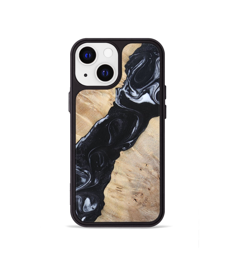 iPhone 13 mini Wood+Resin Phone Case - Lorraine (Black & White, 695883)