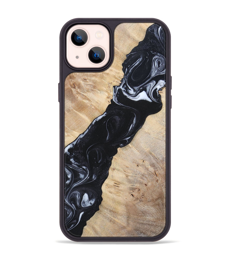 iPhone 14 Plus Wood+Resin Phone Case - Lorraine (Black & White, 695883)