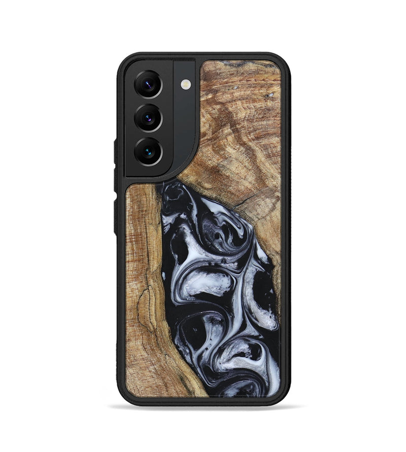 Galaxy S22 Wood+Resin Phone Case - Teresa (Black & White, 695884)