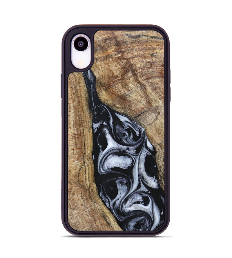 iPhone Xr Wood+Resin Phone Case - Teresa (Black & White, 695884)