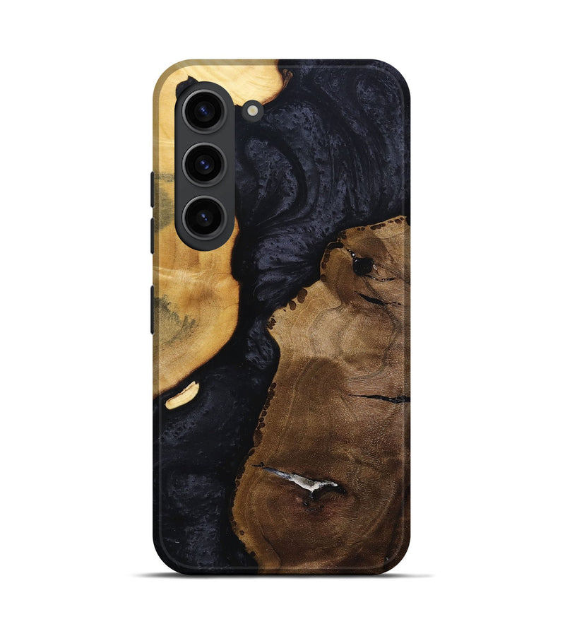 Galaxy S23 Wood+Resin Live Edge Phone Case - Anaya (Pure Black, 695895)
