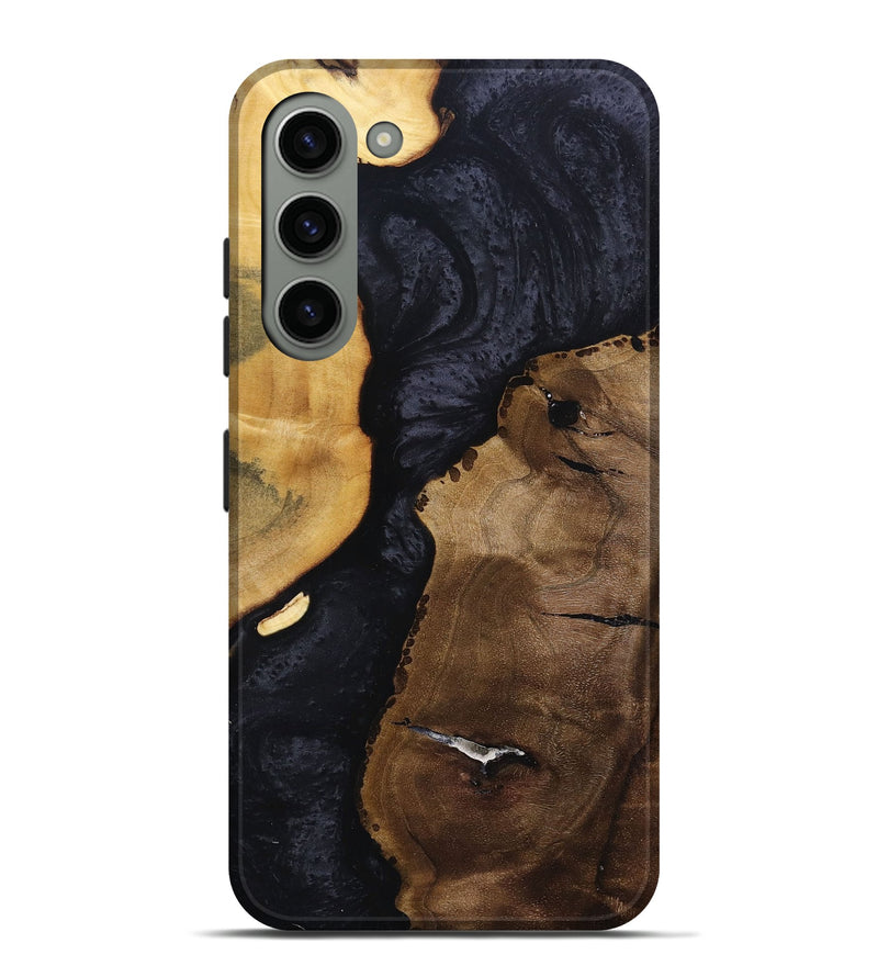 Galaxy S23 Plus Wood+Resin Live Edge Phone Case - Anaya (Pure Black, 695895)