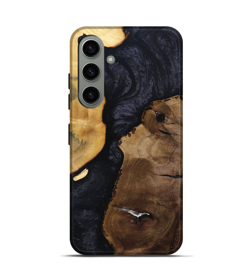 Galaxy S24 Wood+Resin Live Edge Phone Case - Anaya (Pure Black, 695895)