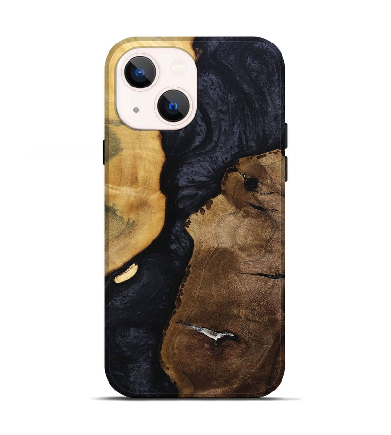 iPhone 13 Wood+Resin Live Edge Phone Case - Anaya (Pure Black, 695895)