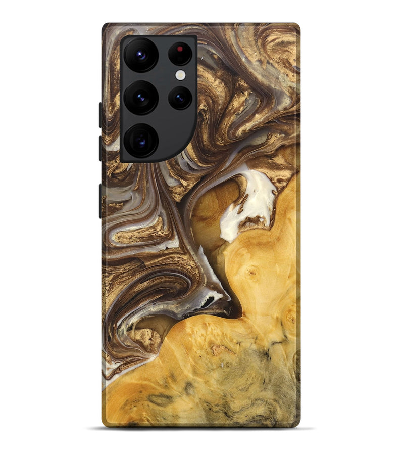 Galaxy S22 Ultra Wood+Resin Live Edge Phone Case - Yahir (Black & White, 695901)
