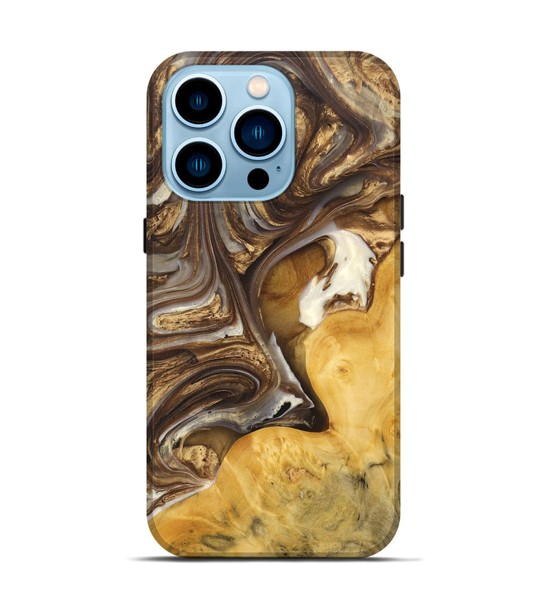 iPhone 14 Pro Wood+Resin Live Edge Phone Case - Yahir (Black & White, 695901)
