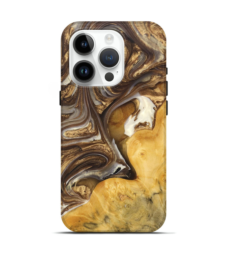 iPhone 15 Pro Wood+Resin Live Edge Phone Case - Yahir (Black & White, 695901)