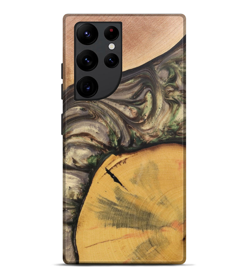 Galaxy S22 Ultra Wood+Resin Live Edge Phone Case - Mathew (Green, 695919)