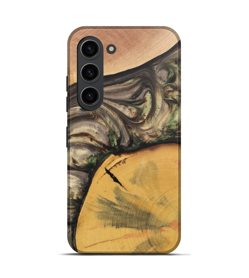 Galaxy S23 Wood+Resin Live Edge Phone Case - Mathew (Green, 695919)