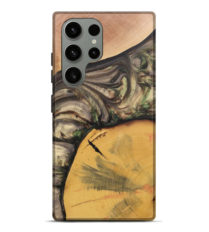 Galaxy S23 Ultra Wood+Resin Live Edge Phone Case - Mathew (Green, 695919)
