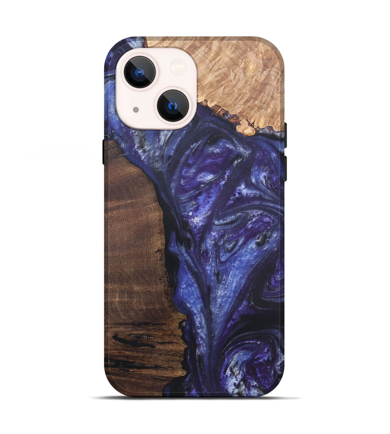 iPhone 13 Wood+Resin Live Edge Phone Case - Jordyn (Purple, 695920)