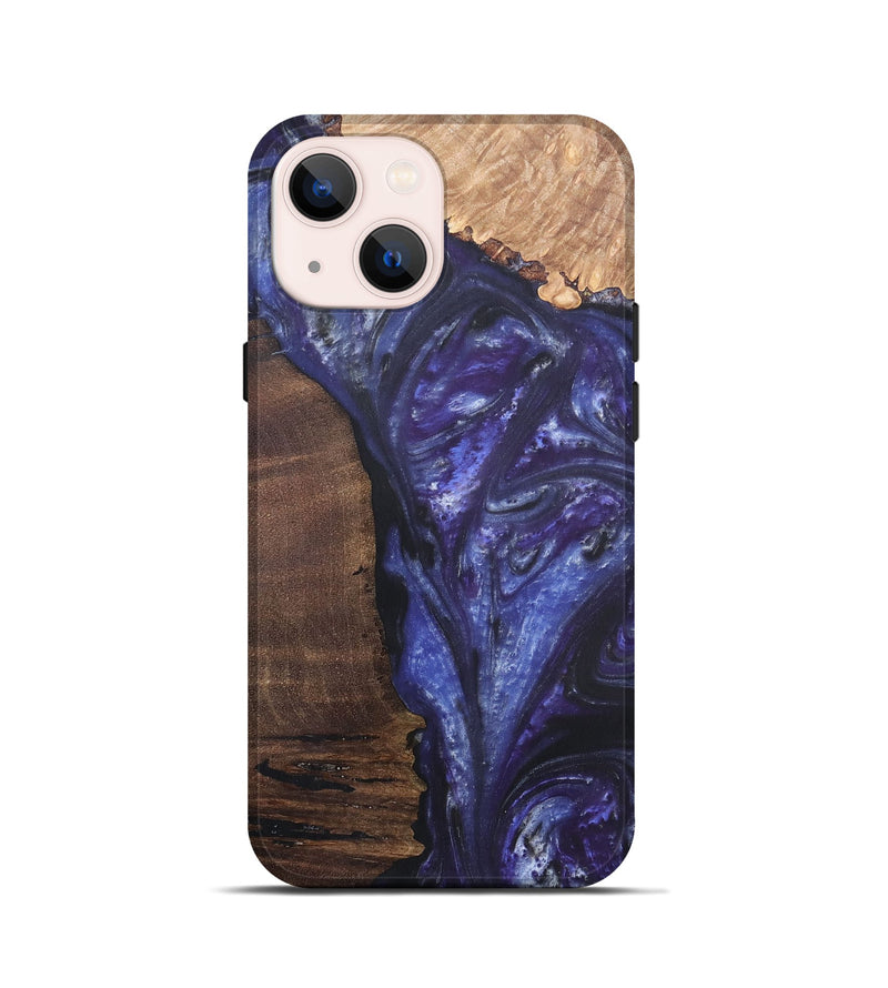 iPhone 13 mini Wood+Resin Live Edge Phone Case - Jordyn (Purple, 695920)