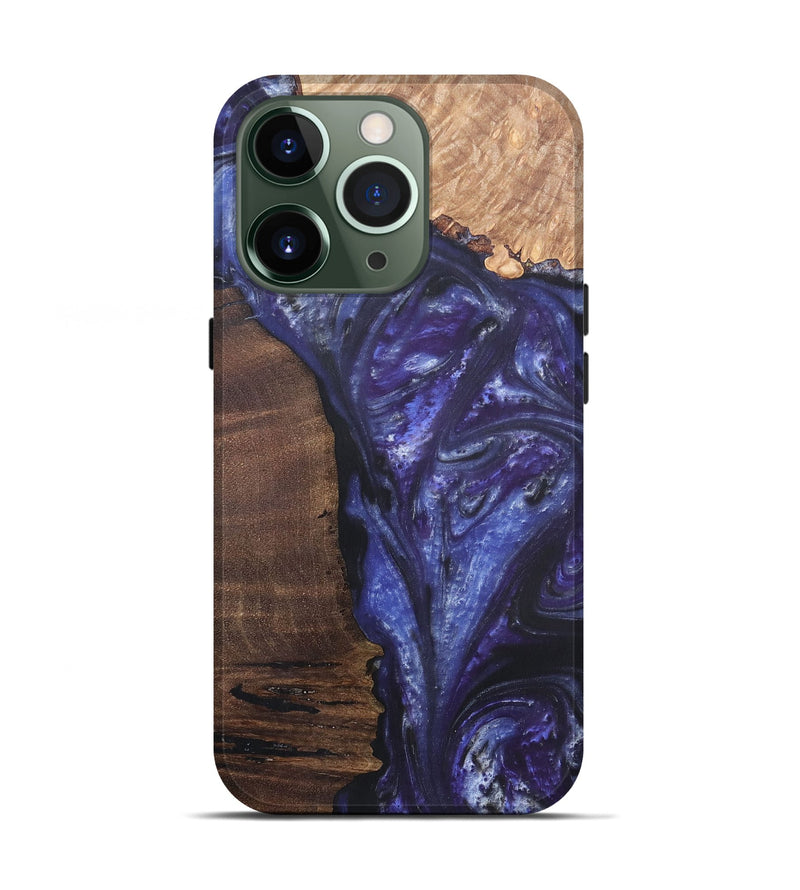 iPhone 13 Pro Wood+Resin Live Edge Phone Case - Jordyn (Purple, 695920)
