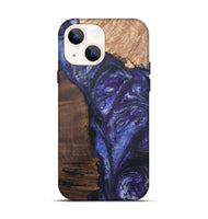 iPhone 14 Wood+Resin Live Edge Phone Case - Jordyn (Purple, 695920)