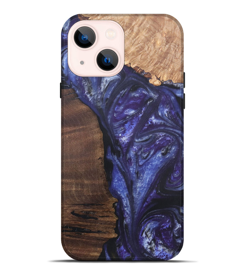 iPhone 14 Plus Wood+Resin Live Edge Phone Case - Jordyn (Purple, 695920)
