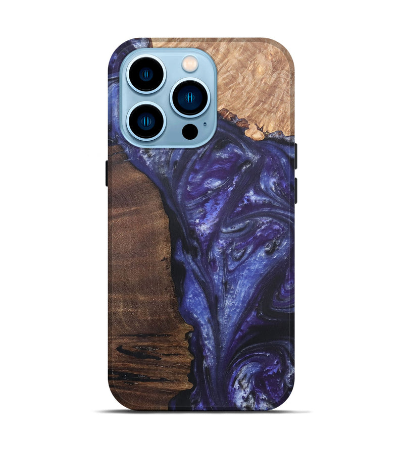 iPhone 14 Pro Wood+Resin Live Edge Phone Case - Jordyn (Purple, 695920)