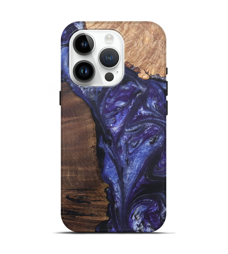 iPhone 15 Pro Wood+Resin Live Edge Phone Case - Jordyn (Purple, 695920)