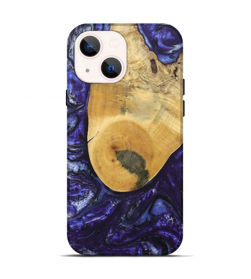 iPhone 13 Wood+Resin Live Edge Phone Case - Selena (Purple, 695921)
