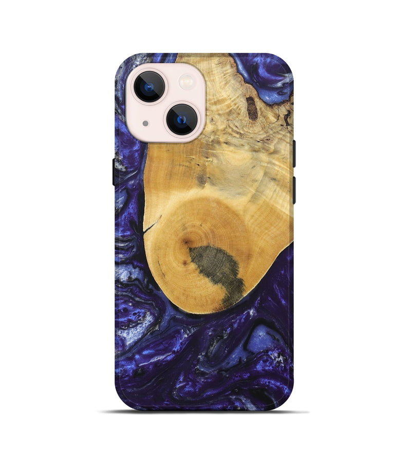 iPhone 13 mini Wood+Resin Live Edge Phone Case - Selena (Purple, 695921)
