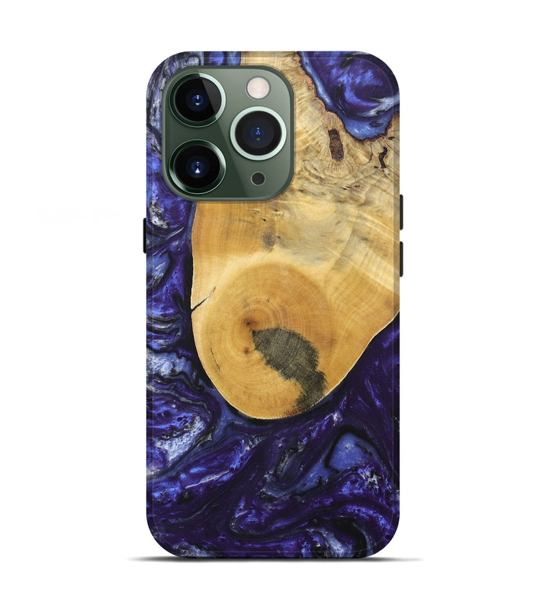 iPhone 13 Pro Wood+Resin Live Edge Phone Case - Selena (Purple, 695921)