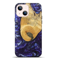 iPhone 14 Plus Wood+Resin Live Edge Phone Case - Selena (Purple, 695921)