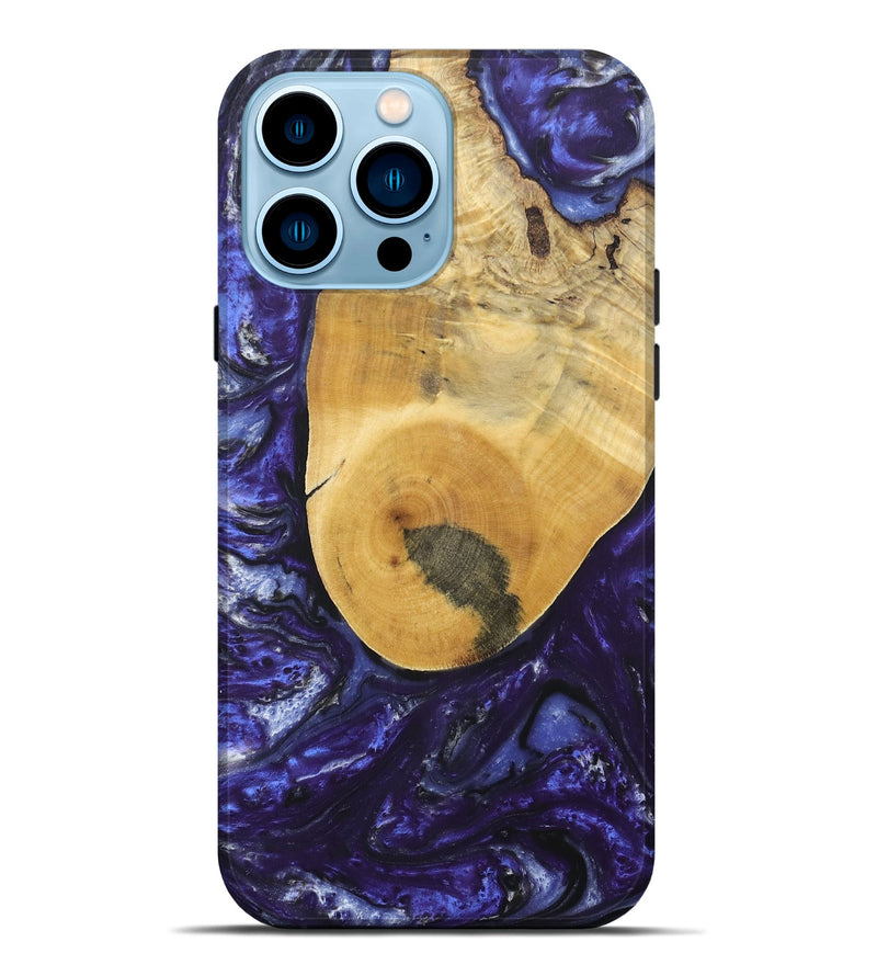 iPhone 14 Pro Max Wood+Resin Live Edge Phone Case - Selena (Purple, 695921)