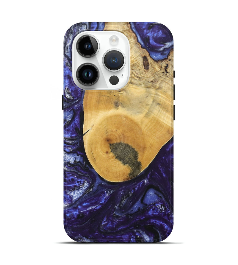 iPhone 15 Pro Wood+Resin Live Edge Phone Case - Selena (Purple, 695921)