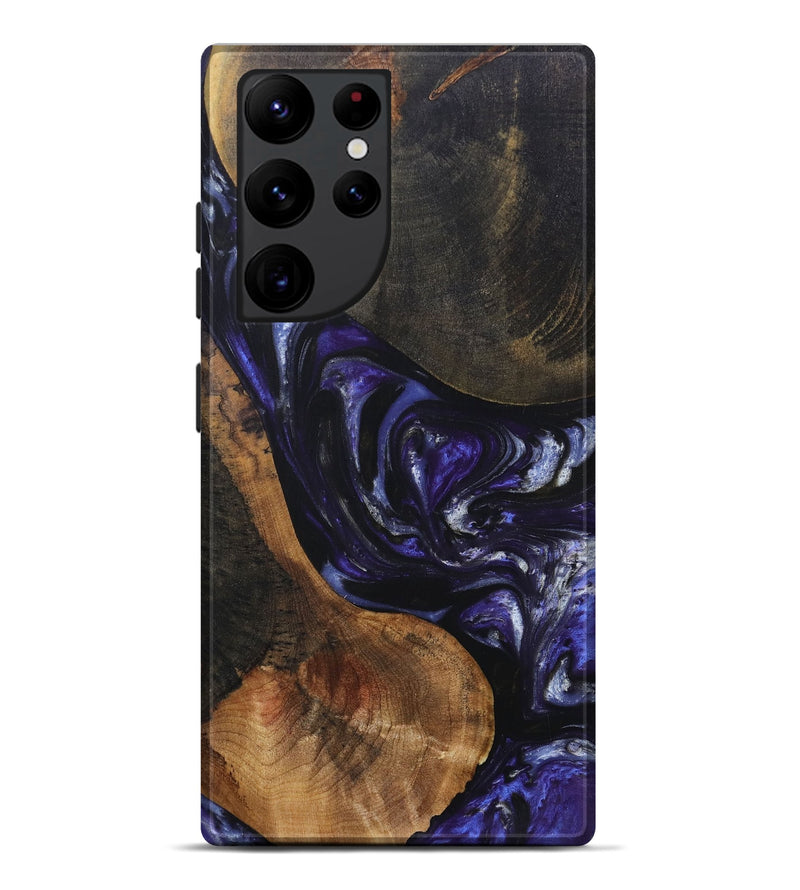 Galaxy S22 Ultra Wood+Resin Live Edge Phone Case - Nakia (Purple, 695923)