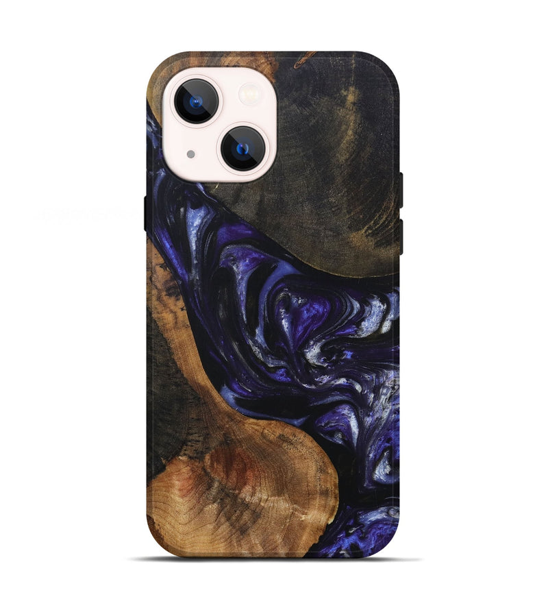 iPhone 13 Wood+Resin Live Edge Phone Case - Nakia (Purple, 695923)