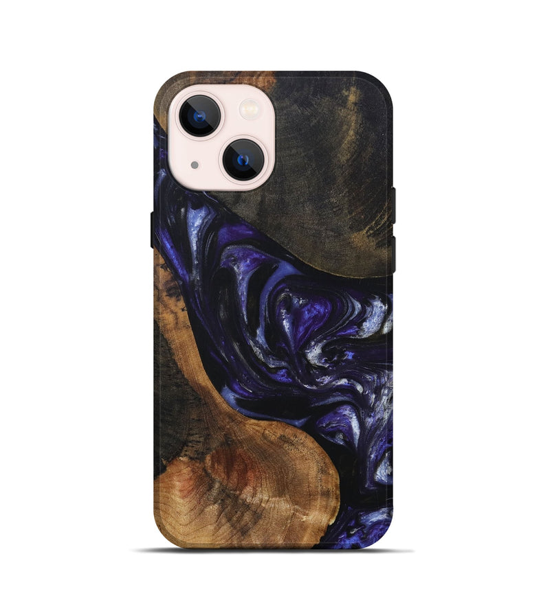 iPhone 13 mini Wood+Resin Live Edge Phone Case - Nakia (Purple, 695923)