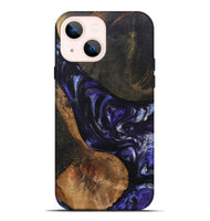 iPhone 14 Plus Wood+Resin Live Edge Phone Case - Nakia (Purple, 695923)