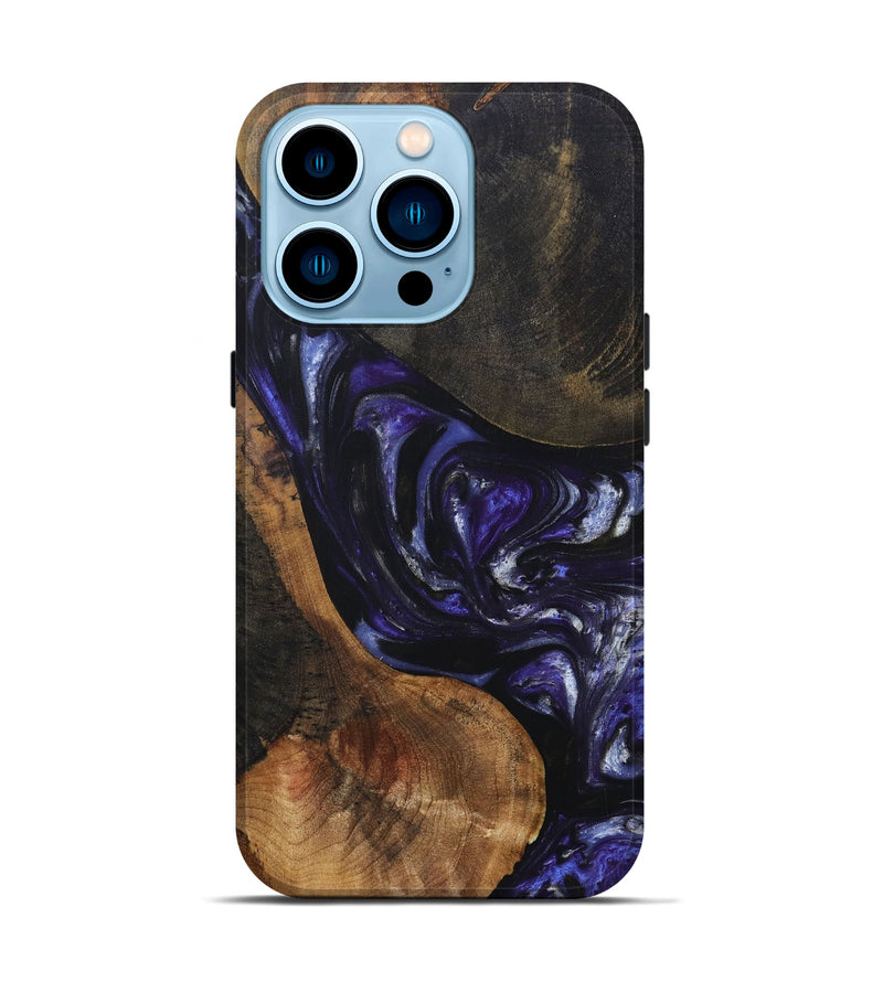 iPhone 14 Pro Wood+Resin Live Edge Phone Case - Nakia (Purple, 695923)