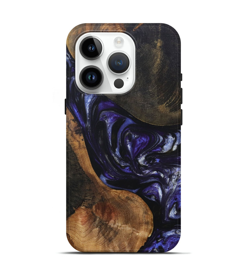 iPhone 15 Pro Wood+Resin Live Edge Phone Case - Nakia (Purple, 695923)