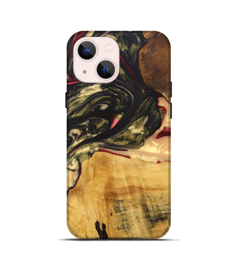 iPhone 13 mini Wood+Resin Live Edge Phone Case - Jack (Red, 695924)