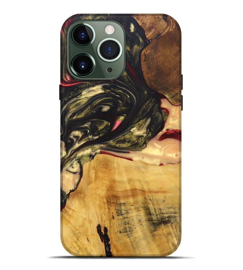 iPhone 13 Pro Max Wood+Resin Live Edge Phone Case - Jack (Red, 695924)