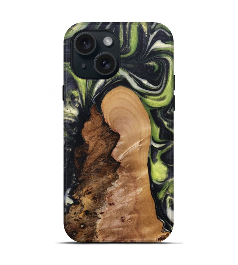 iPhone 15 Wood+Resin Live Edge Phone Case - Jimmie (The Lab, 695930)