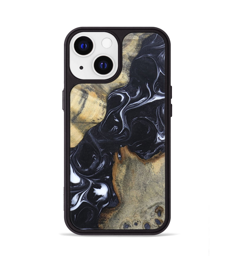 iPhone 13 Wood+Resin Phone Case - Everleigh (Black & White, 695936)