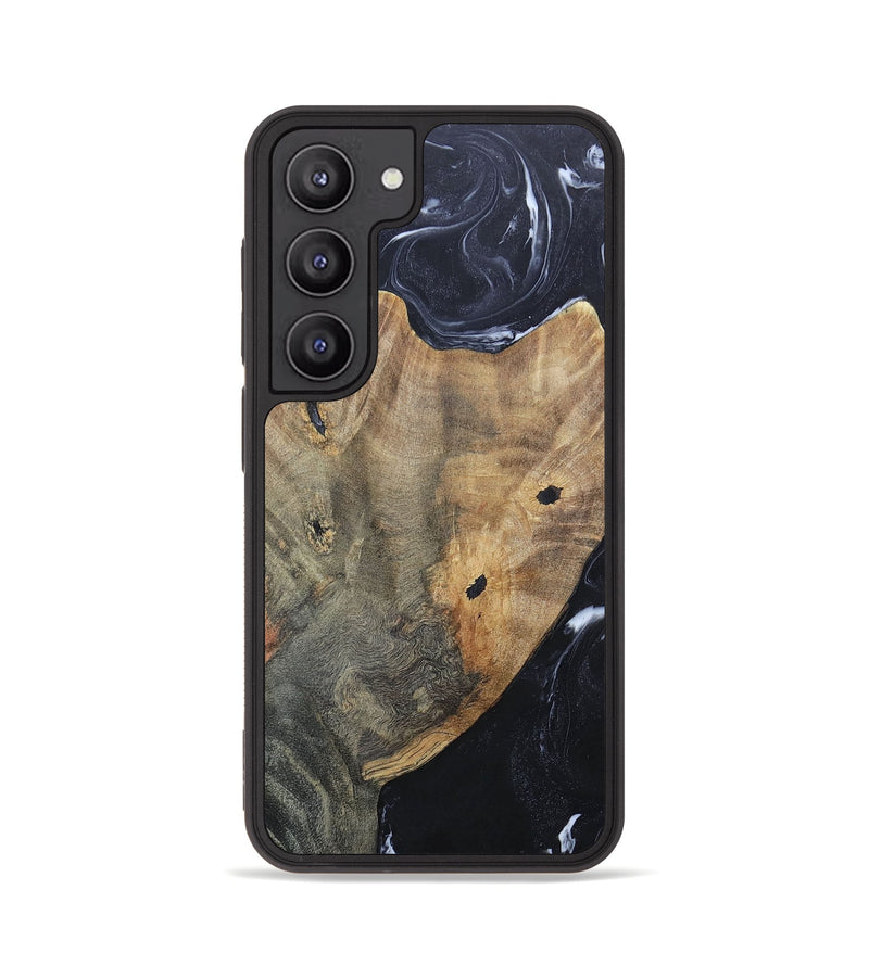 Galaxy S23 Wood+Resin Phone Case - Karl (Black & White, 695938)