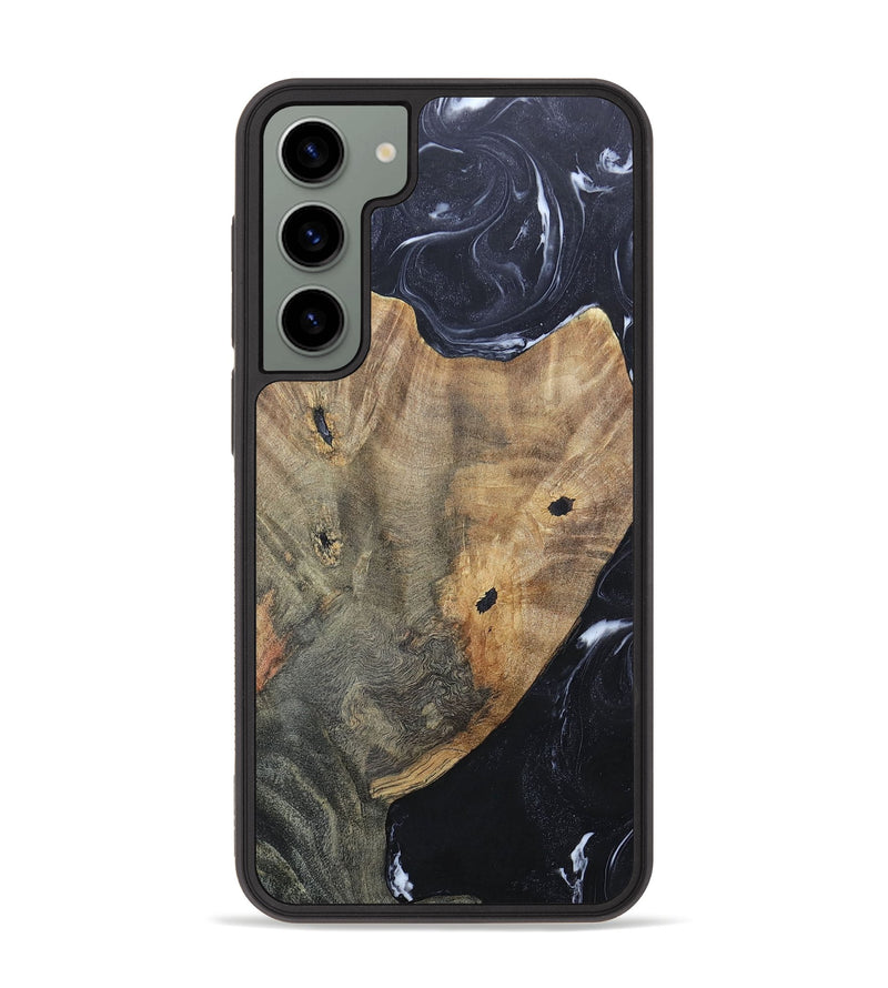 Galaxy S23 Plus Wood+Resin Phone Case - Karl (Black & White, 695938)
