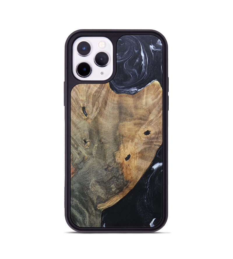 iPhone 11 Pro Wood+Resin Phone Case - Karl (Black & White, 695938)